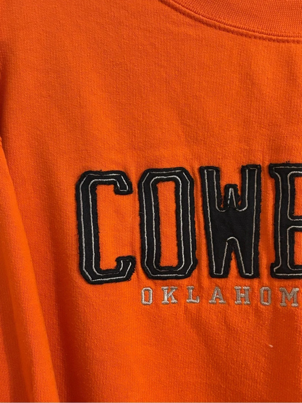 Oklahoma State Cowboys Embroidered Orange Crewneck Sweatshirt